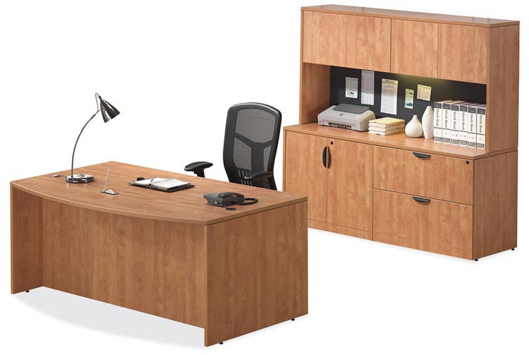 Bow Front Desk with Storage by Office Source Office Furniture