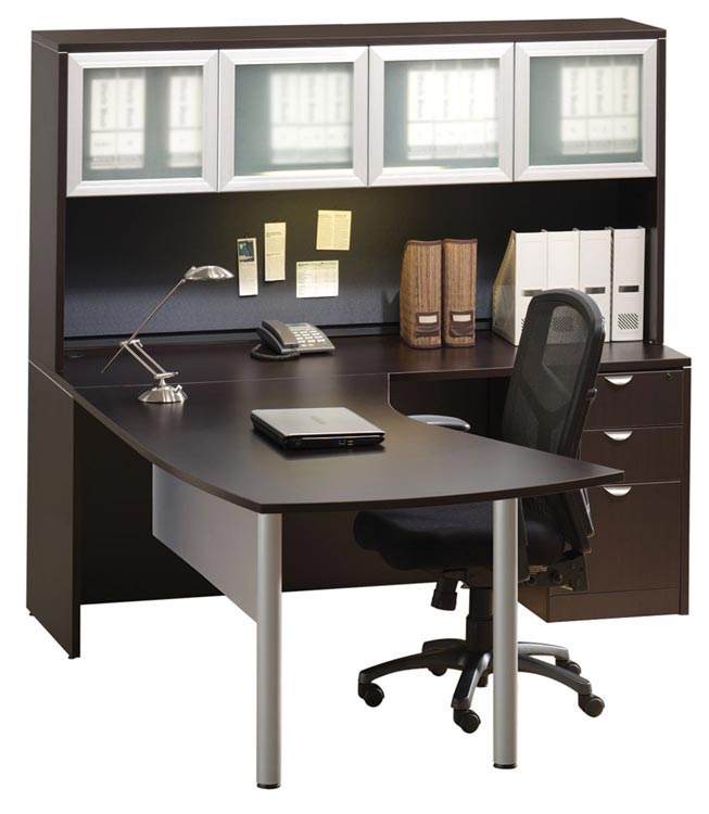 Vector Top L Shaped Desk with Hutch by Office Source Office Furniture