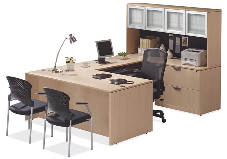 U Shaped Desk with Hutch by Office Source