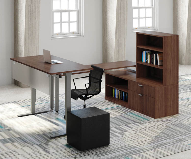 Sit to Stand Desk with Storage Workstation by Office Source