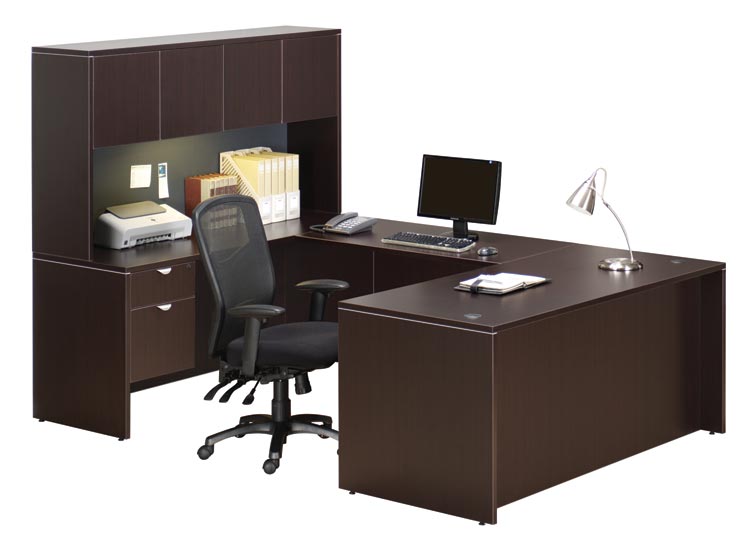 66" U Shaped Desk with Hutch by Office Source Office Furniture