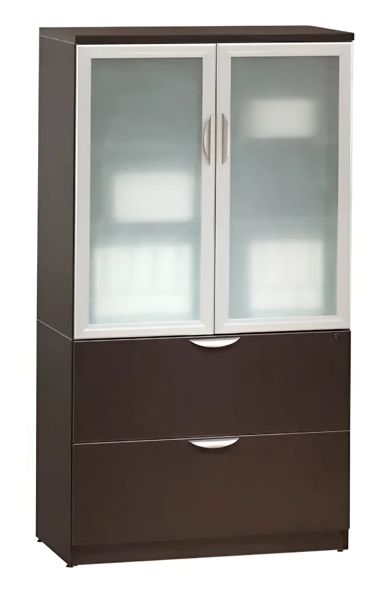Lateral File Cabinet 36in W x 22in D x 65in H with 2 Lockable Drawers by PBD Furniture