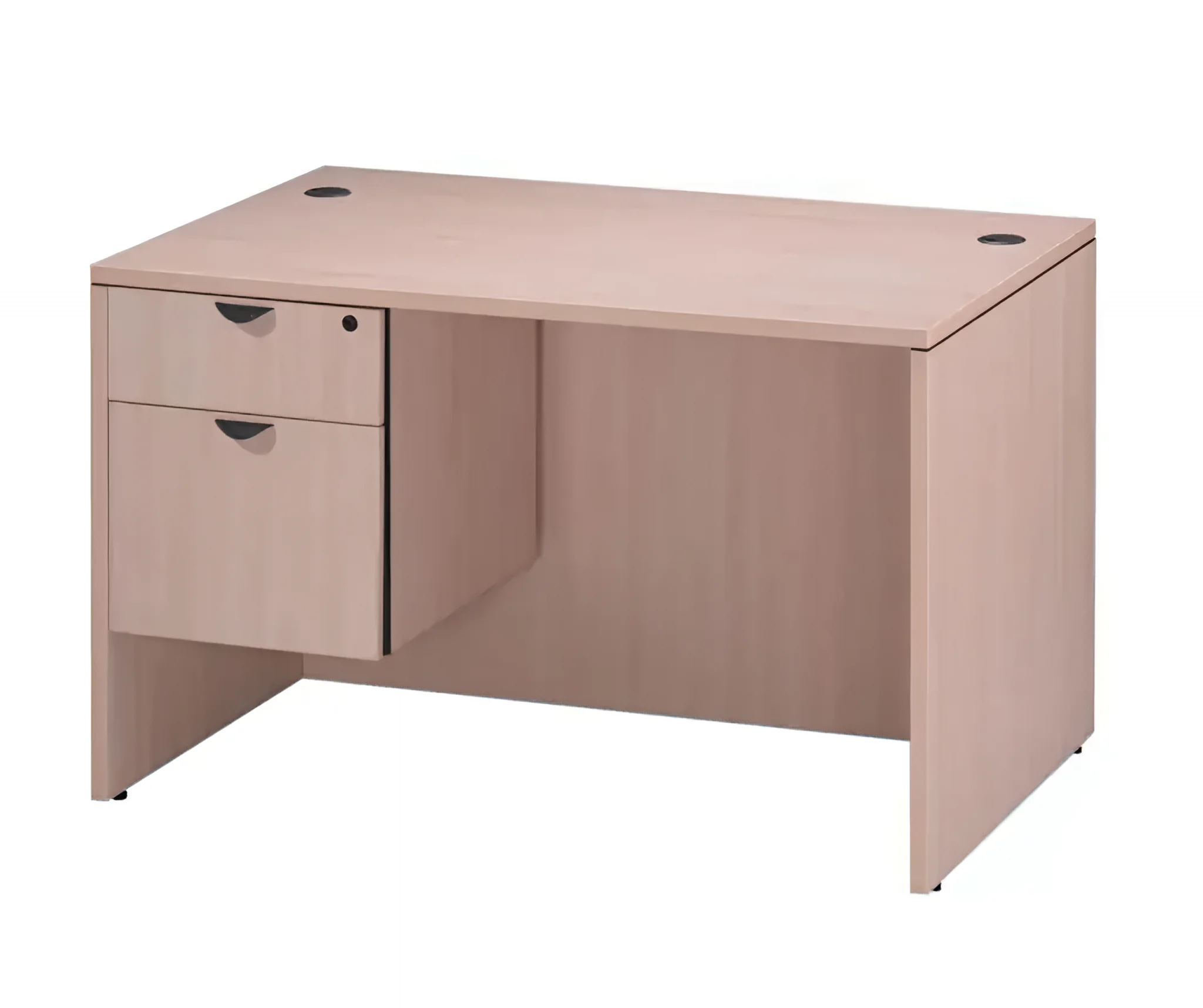Desk 48in x 24in Single Pedestal by PBD Furniture in Maple