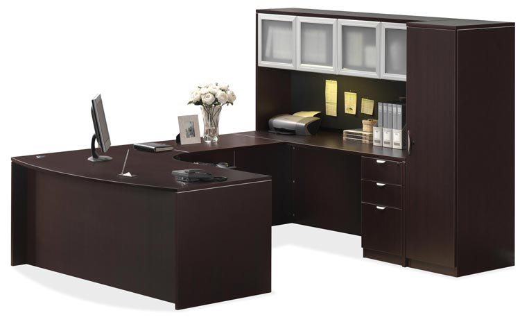 U Shaped Desk with Hutch and Storage by Office Source