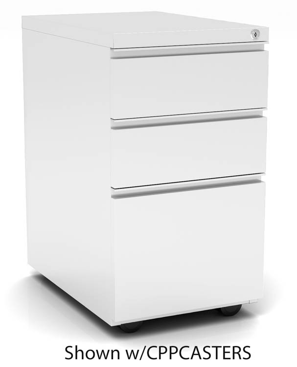 Metal 3 Drawer Pedestal with Casters by PBD Furniture