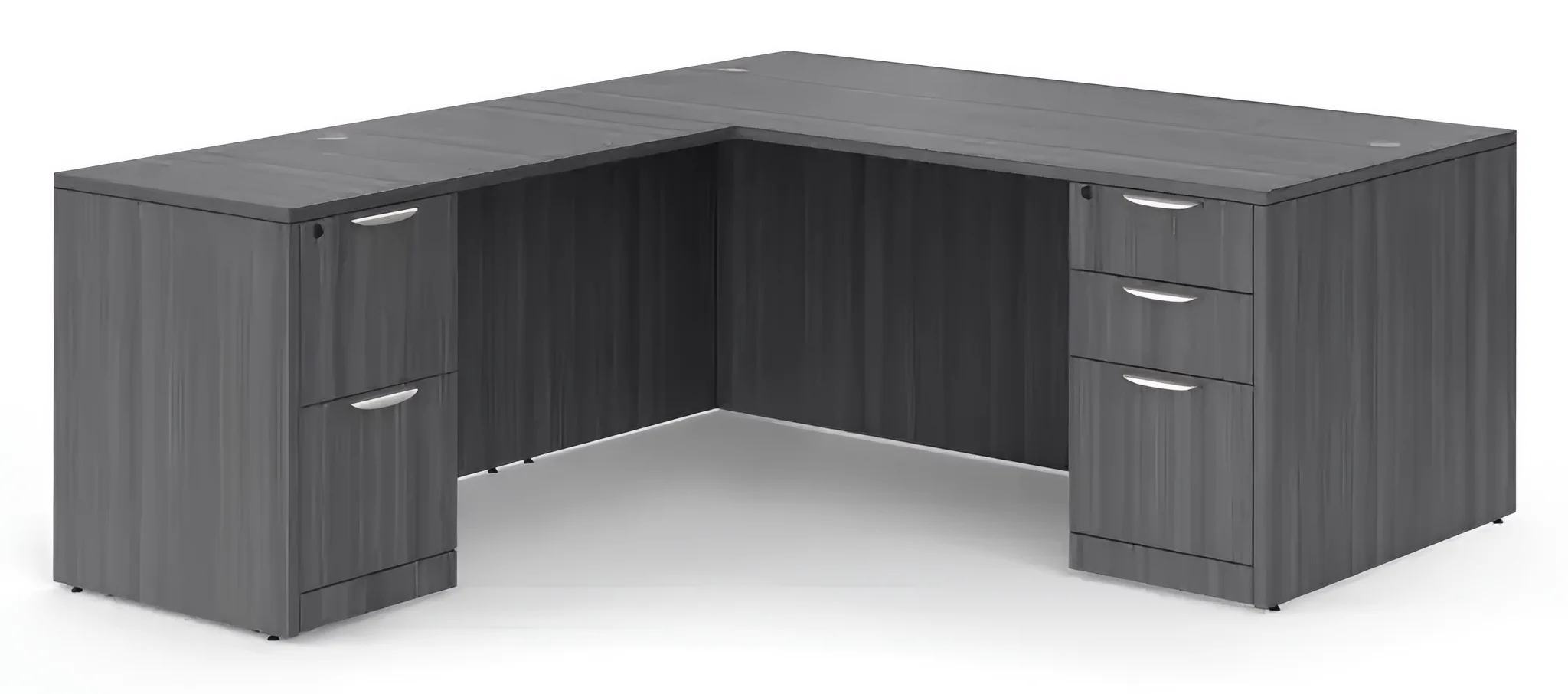L-Desk 66in W x 66in D with 2 and 3 Drawer Pedestals by PBD Furniture