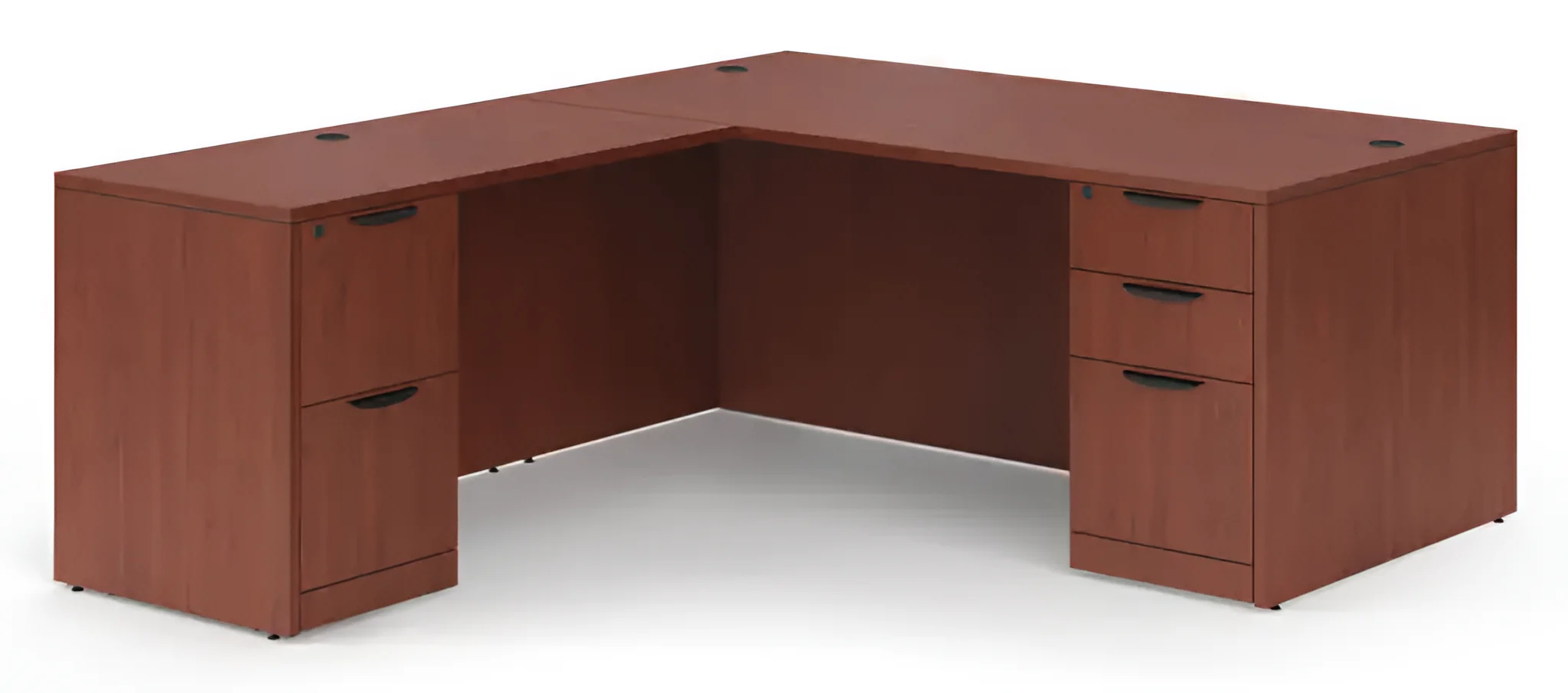 L-Desk 66in W x 72in D with 2 and 3 Drawer Pedestals by PBD Furniture