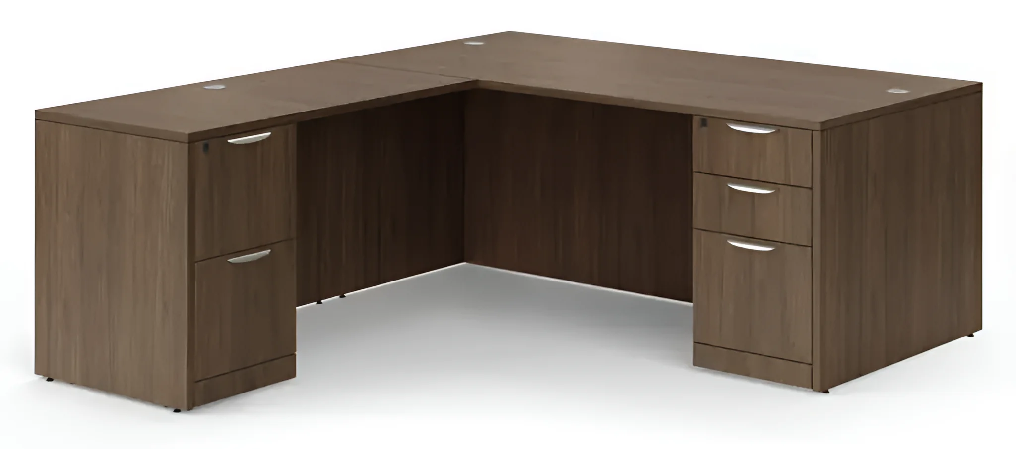 L-Desk 72in W x 78in D with 2 and 3 Drawer Pedestals by PBD Furniture