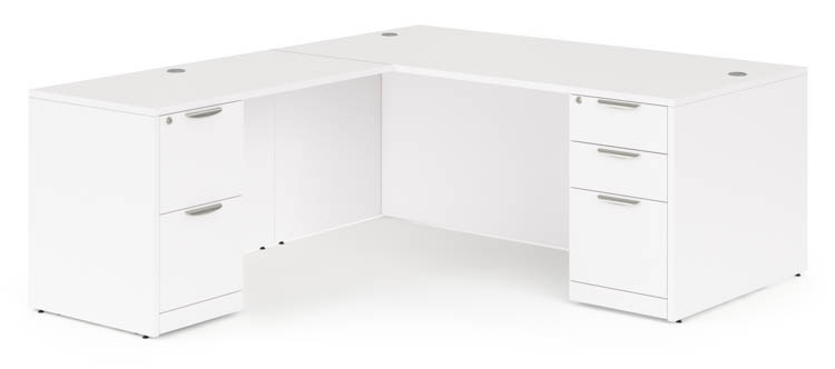 66in x 72in Double Pedestal L-Shaped Desk by Office Source