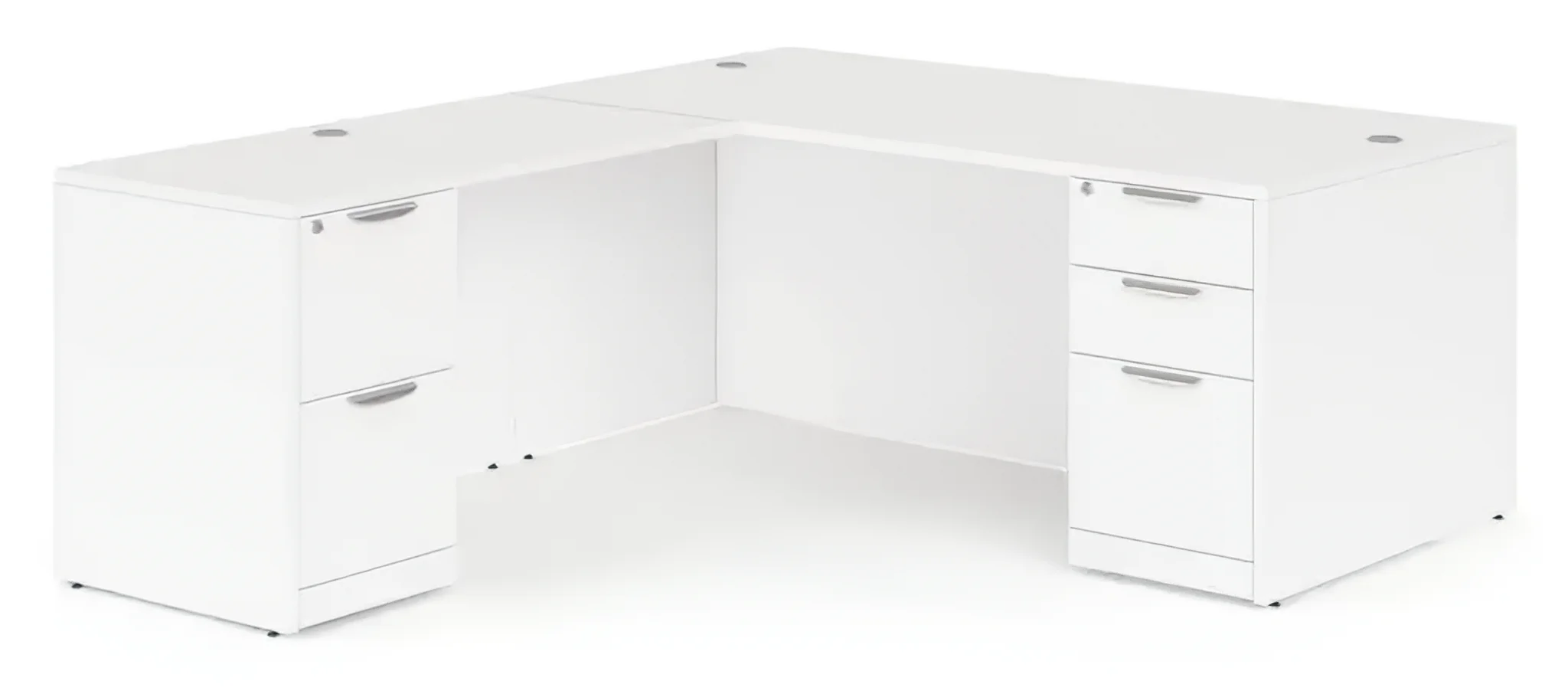 L-Desk 72in W x 84in D with 2 and 3 Drawer Pedestals by PBD Furniture