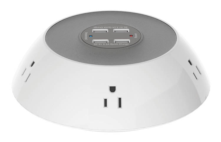 5 Power Outlets with 4 USB Charging Disc by Office Source