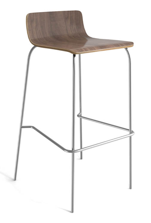 Cafe Height Low Back Wood Stool by Office Source