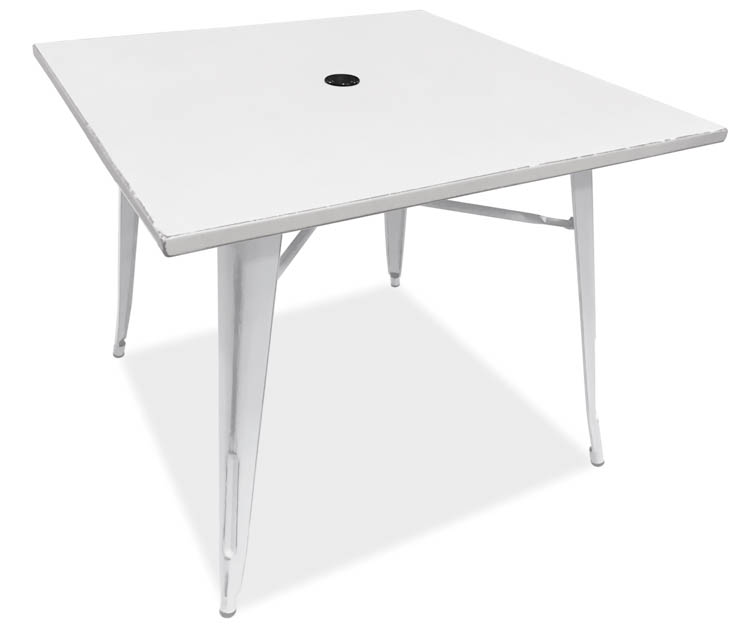 in Door/Outdoor Distressed Dining Table With Umbrella Hole by Office Source