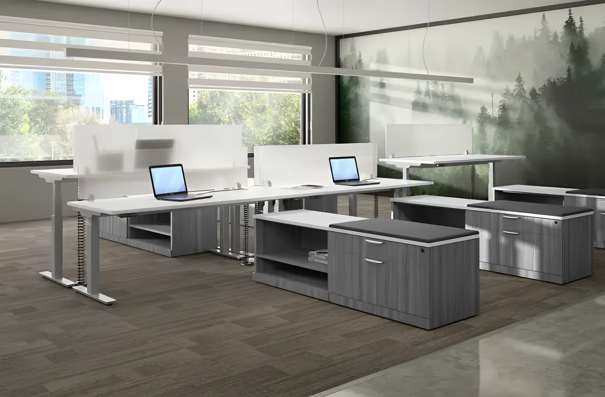 Standing Desk Workstation 5 Person by PBD Furniture