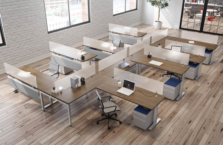 8 Person Standing Desk Workstations by Office Source