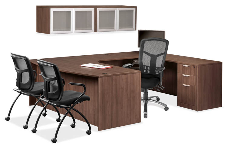 U Shaped Desk with Open Hutch by PBD Furniture