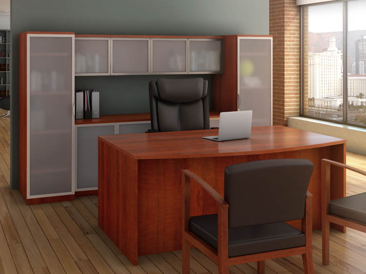 Bow Front Desk with Storage by Office Source Office Furniture