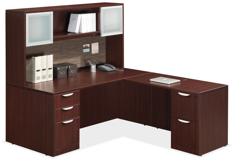 L Shaped Desk with Hutch by Office Source Office Furniture