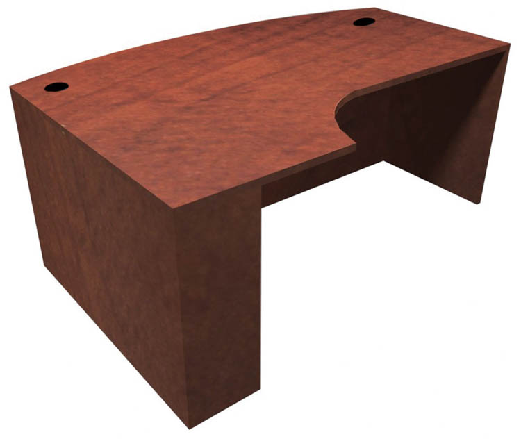 Bow Front Desk Shell with Left Extension by PBD Furniture