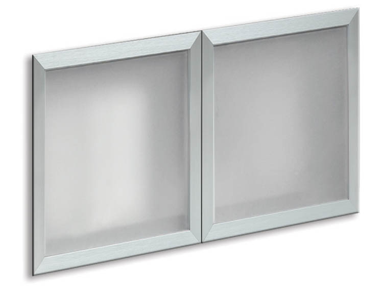 Silver Framed Glass Doors for 60in Hutch (Set of 2) by PBD Furniture