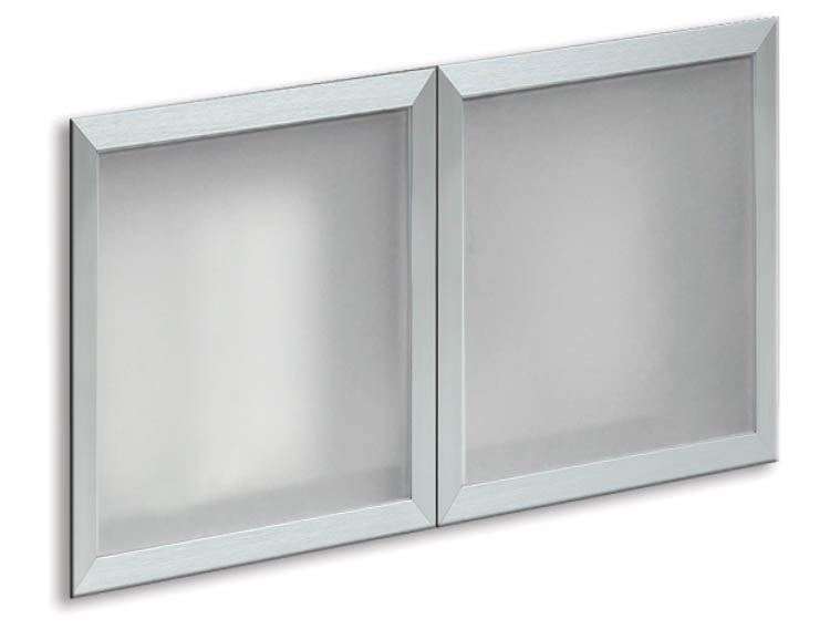 Silver Framed Glass Doors for 72in Hutch (Set of 2) by Office Source