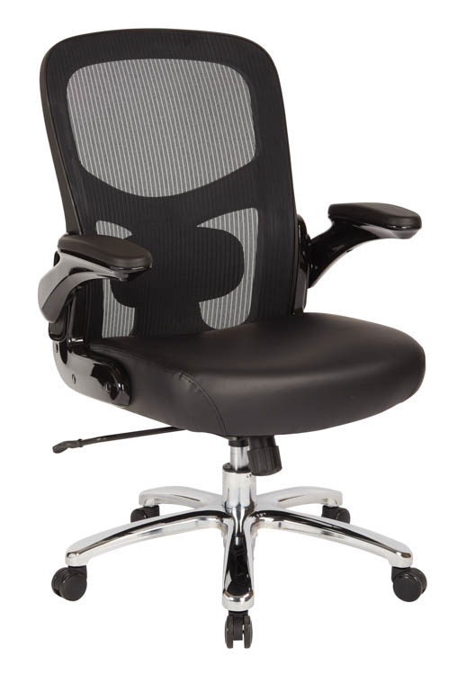 Big &amp; Tall Mesh Back, Leather Seat Executive Chair by WFB Designs