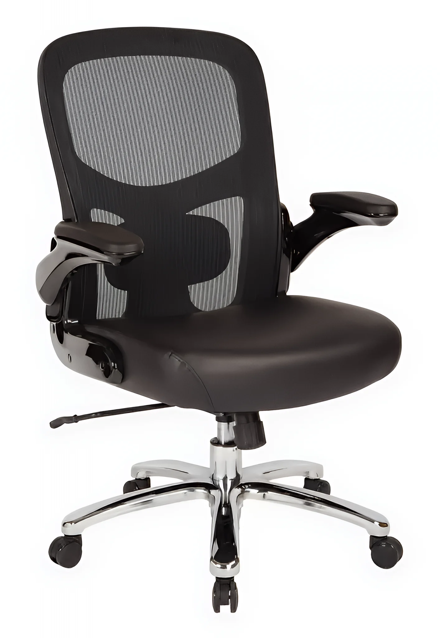 Big and Tall Task Chair with Mesh Back and Leather Seat by WFB Designs