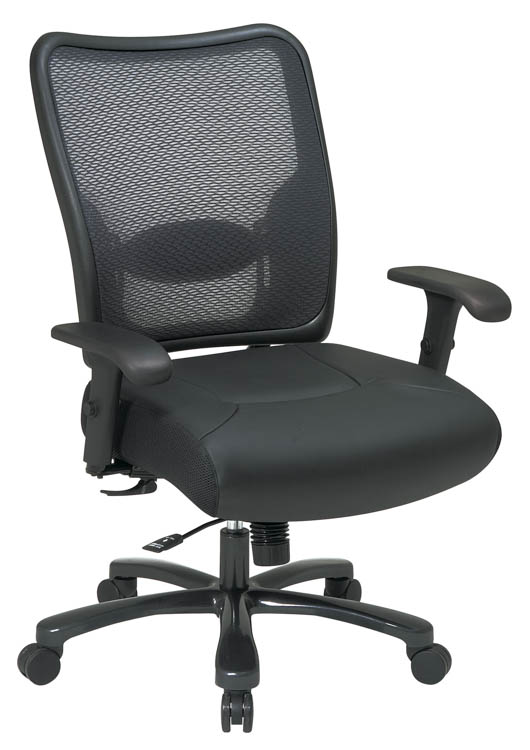 Big &amp; Tall Dual Layer Air Grid Back &amp; Leather Seat Manager Chair by WFB Designs