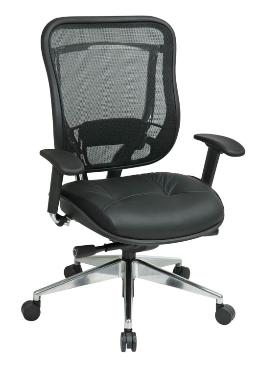 Big &amp; Tall Mesh Back and Leather Seat Executive Chair by WFB Designs