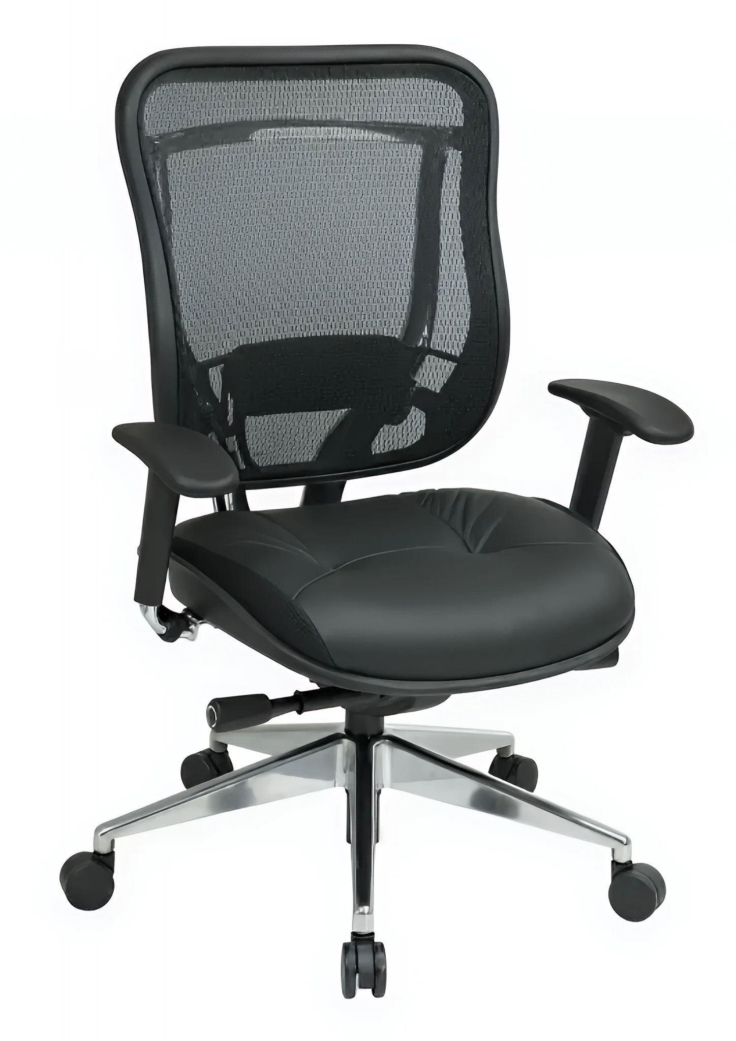Big and Tall Task Chair with Synchro Tilt and Mesh Back Leather Seat by WFB Designs