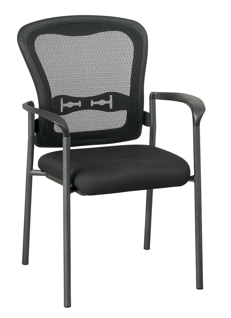 Mesh Back Visitor Chair with Black Fabric Padded Seat by WFB Designs