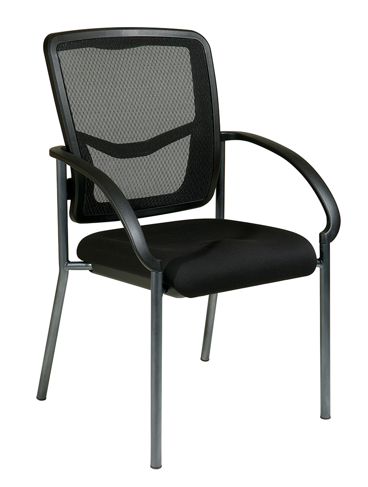 Mesh Back Visitor Chair with Black Fabric Padded Seat by WFB Designs