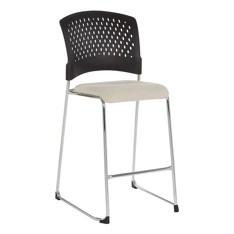Plastic Vent Back Stool with Enhanced Fabric Seat by WFB Designs
