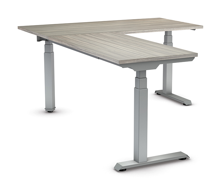 60in x 77in Height Adjustable L-Desk with 3 Stage Motor by WFB Designs