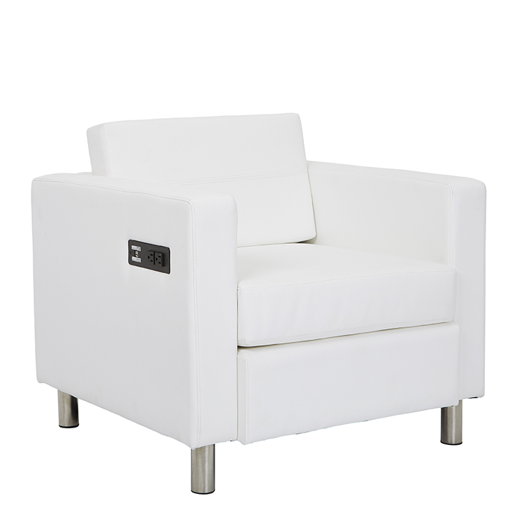 Arm Chair in Enhanced Vinyls with Power Charging Outlets by WFB Designs