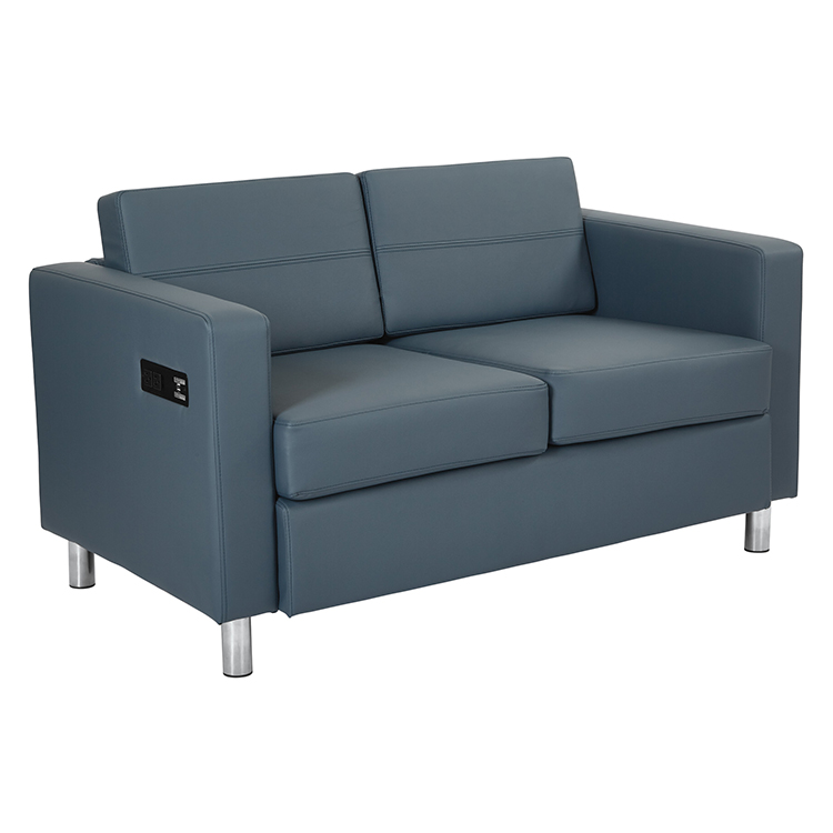 Loveseat in Enhanced Vinyls with Power Charging Outlets by WFB Designs