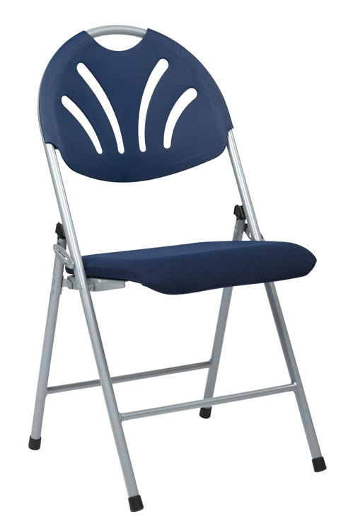 Folding Chair with Plastic Back and Fabric Seat (Pack of 4) by WFB Designs