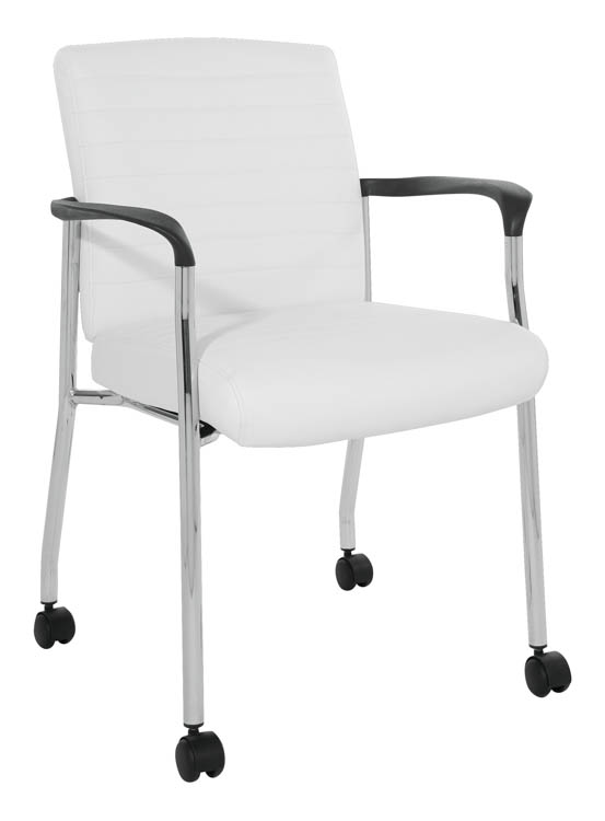 Low Back Faux Leather Guest Chair with Casters by WFB Designs