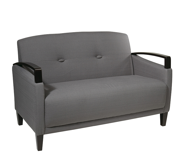 Loveseat with Espresso Wood Accents in Essential Fabrics by WFB Designs