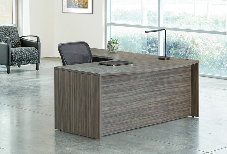 Extend Bow Front Double Pedestal L-Desk by WFB Designs