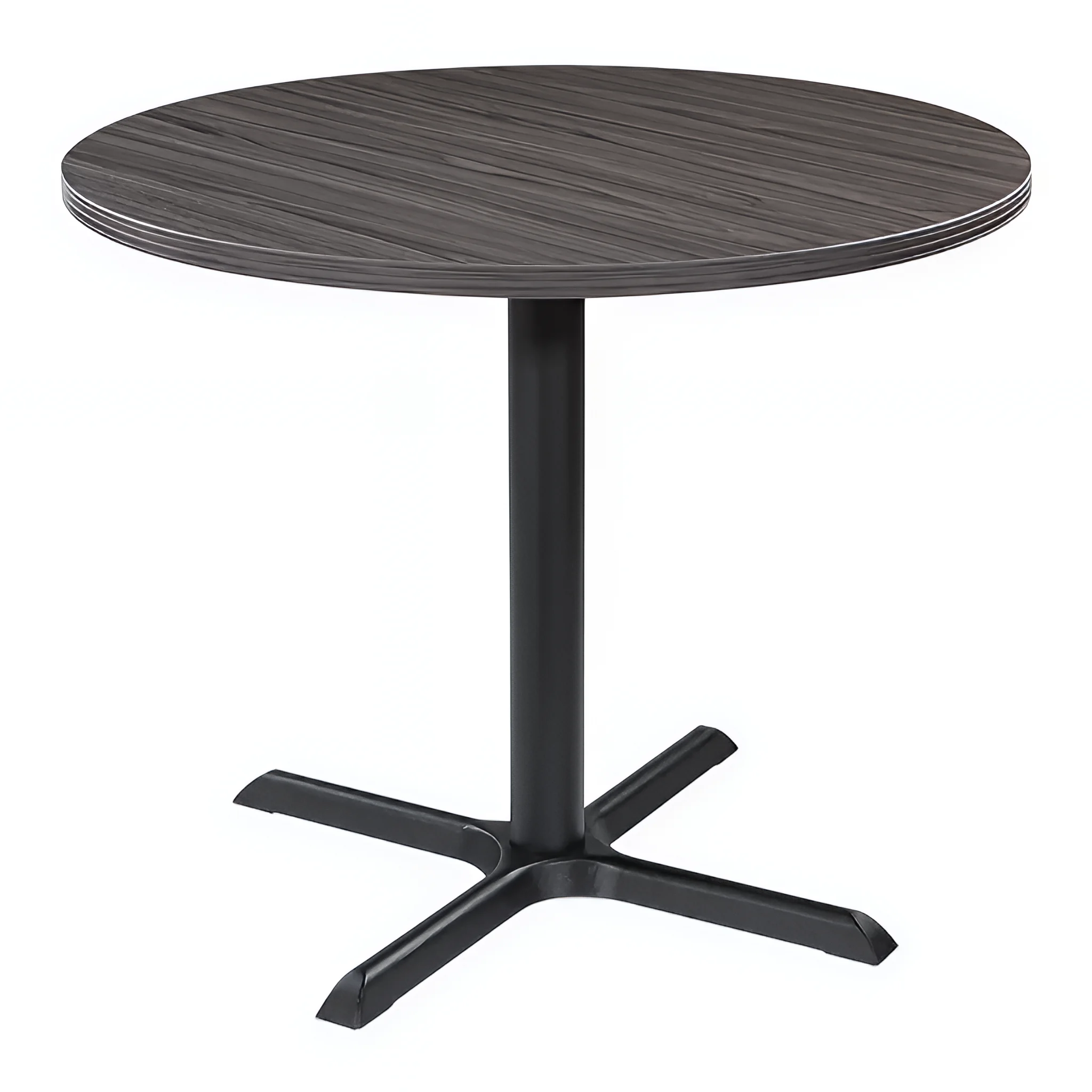 36in Round Table with Black Metal Base by WFB Designs in Slate Grey