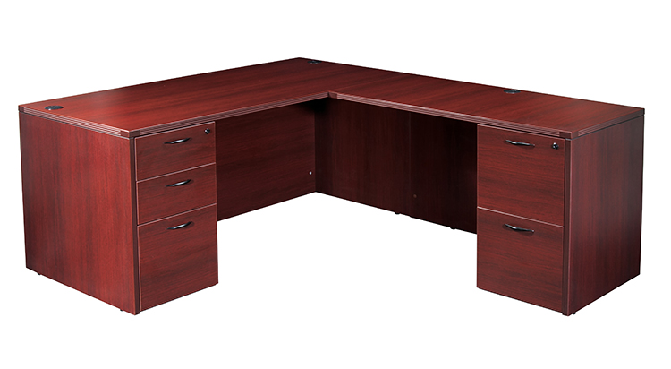 72in x 78in Double Pedestal L-Desk by WFB Designs