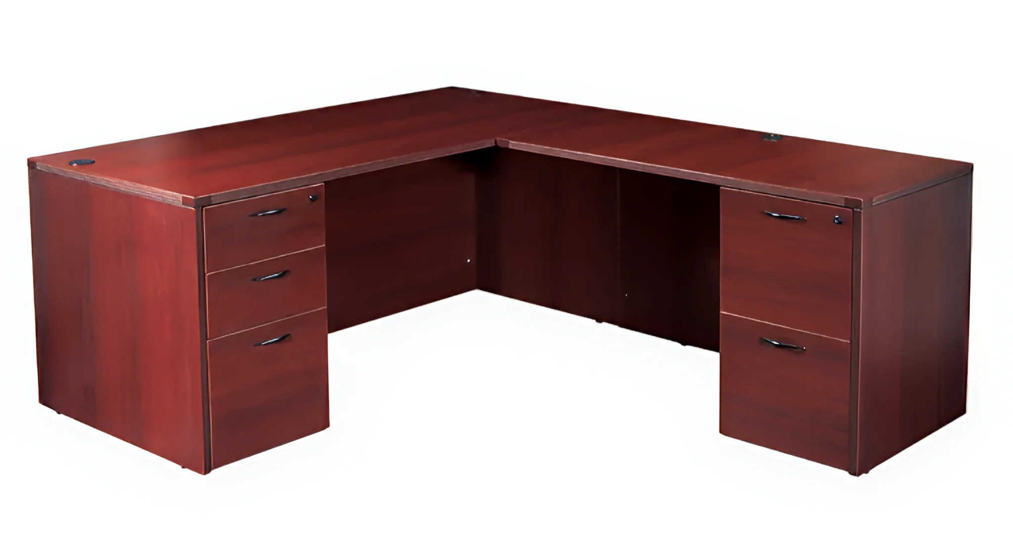 L-Desk 60in W x 78in D with 2 and 3 Drawer Pedestals by WFB Designs
