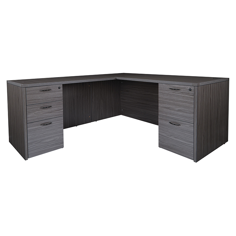 66in x 78in Double Pedestal L-Desk by WFB Designs