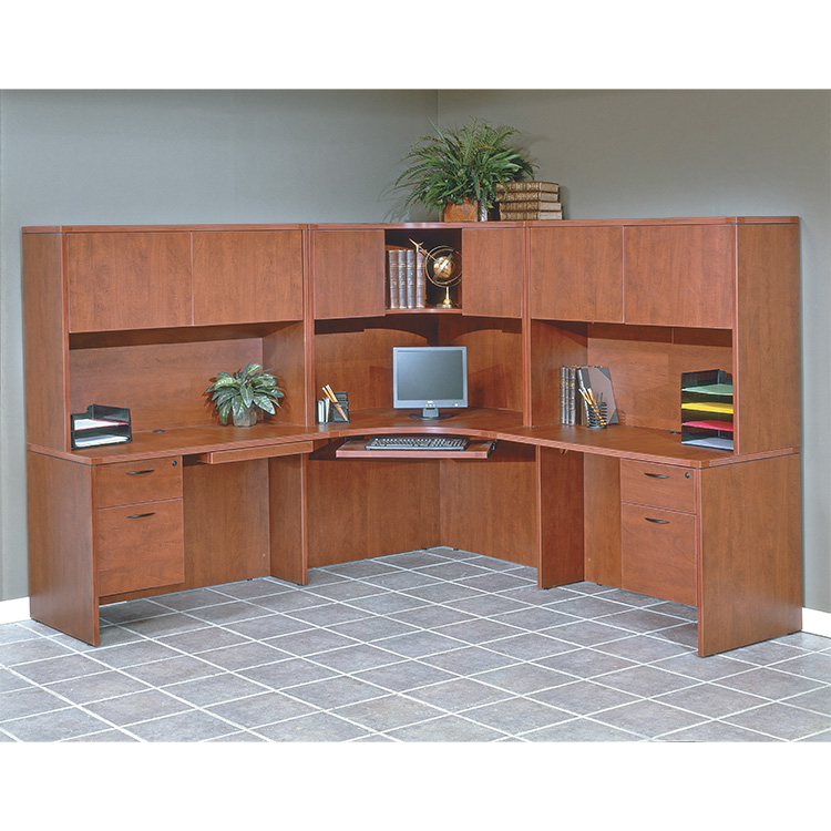 Extended Corner Desk with Hutches by WFB Designs