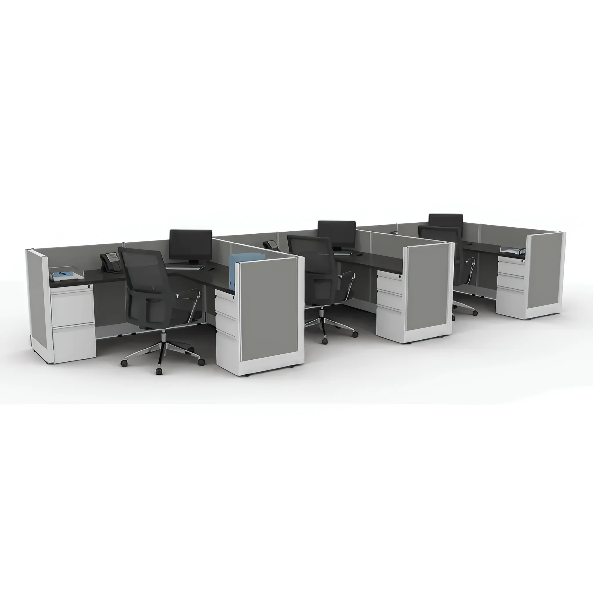 Cubicle Fabric Panels 39in H 3-Person Unpowered by Office Star