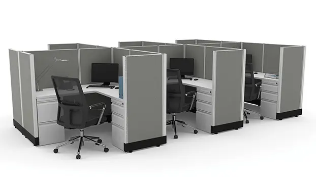 6-Person Powered Cubicle System by Office Star SysOnline