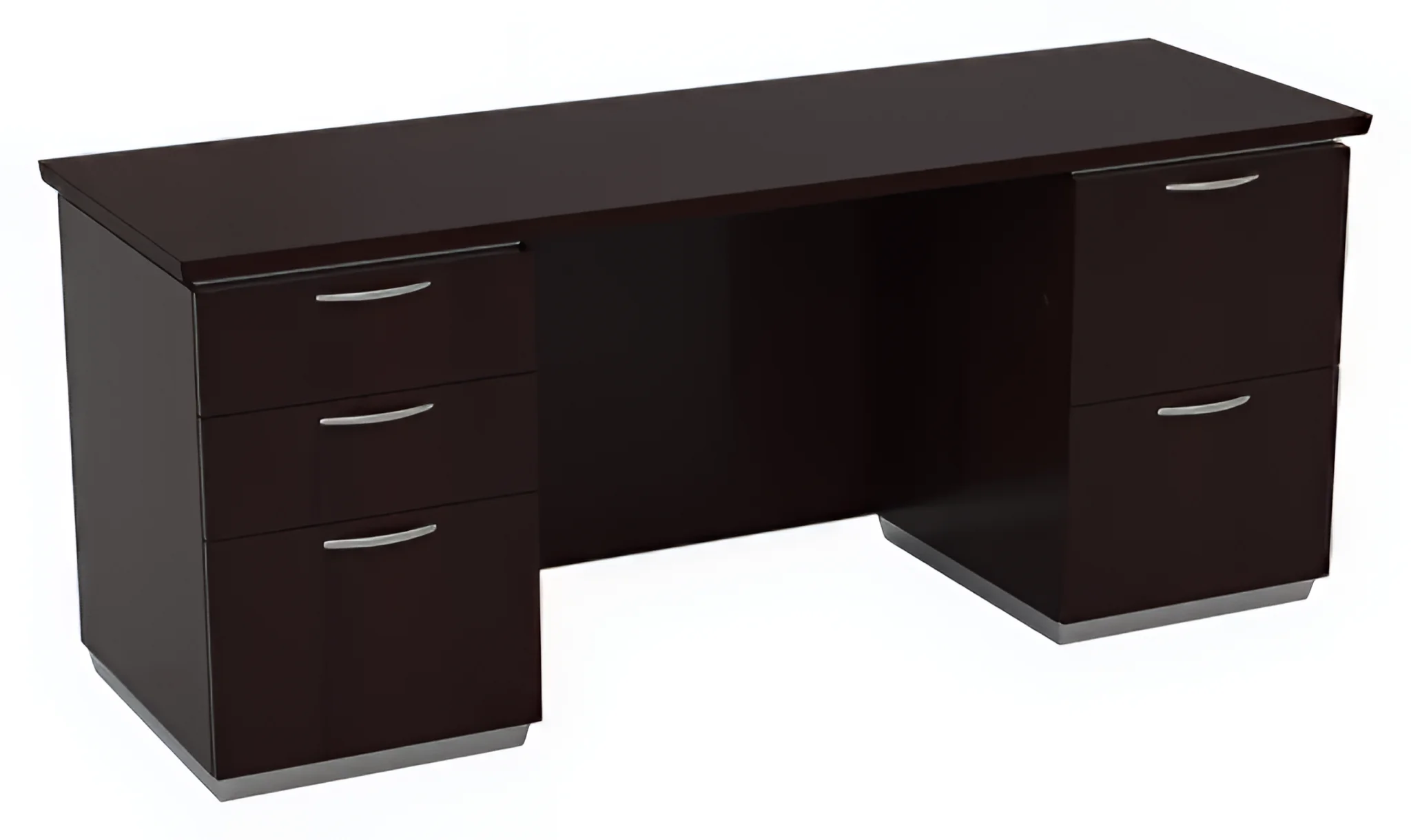 Desk Credenza 72in W x 24in D with 2 and 3 Drawer Pedestals by WFB Designs