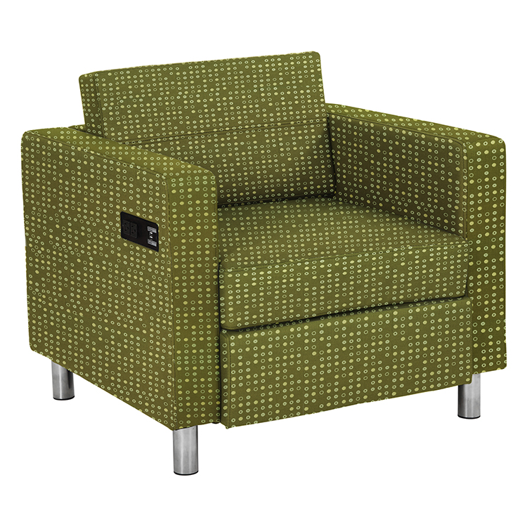 Arm Chair in Premium Fabrics with Power Charging Outlets by WFB Designs