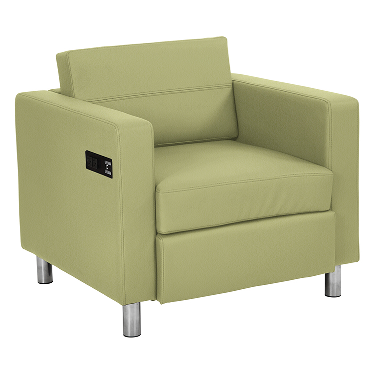 Arm Chair in Premium Vinyls with Power Charging Outlets by WFB Designs